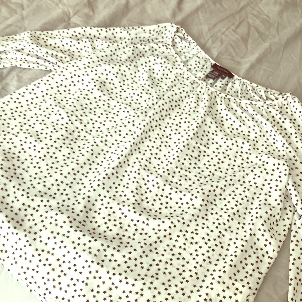 Karen Kane Black & White blouse with stars